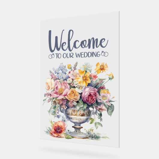 Welkom op onze bruiloft acryl teken acryl bord (Hoek)