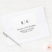 Welkom op onze bruiloft bestemming Welkom Vierkante Sticker (Envelop)