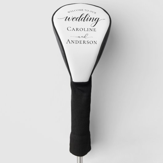 Welkom op onze bruiloft golfheadcover (Voorkant)