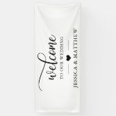 Welkom op onze bruiloft hart WELKOM Spandoek (Verticaal)