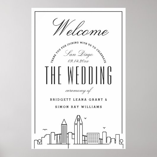 Welkom op onze bruiloft in San Diego! Poster (Voorkant)