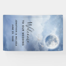 Welkom op onze bruiloft magische zwanen spandoek