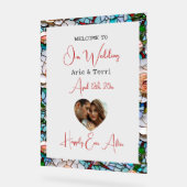 Welkom op onze bruiloft | Mozaïek Tegel en glas Acryl Bord (Hoek)