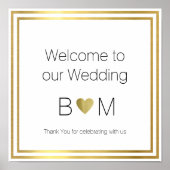 welkom op onze bruiloft , receptieliefde poster (Voorkant)