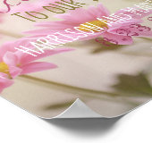 Welkom op onze bruiloft Romantische roze bloem 10  Poster (Hoek)