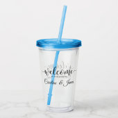 Welkom op onze bruiloft Voeg naam toe Acryl Drinkbeker (Achterkant)