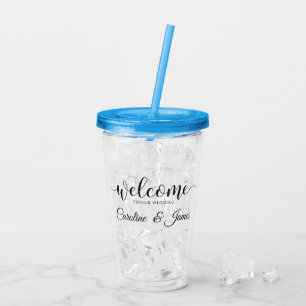 Welkom op onze bruiloft Voeg naam toe Acryl Drinkbeker