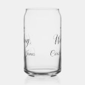Welkom op onze bruiloft Voeg naam toe Blikvorm Glas (Links)
