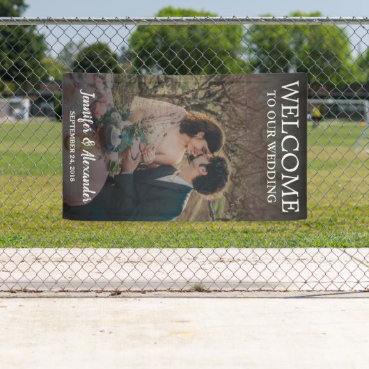 Welkom op onze bruiloft volledige foto bruiloft spandoek (Insitu)