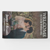 Welkom op onze bruiloft volledige foto bruiloft spandoek (Horizontaal)