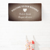 Welkom op onze burlap thema bruiloft banner teken (Insitu)