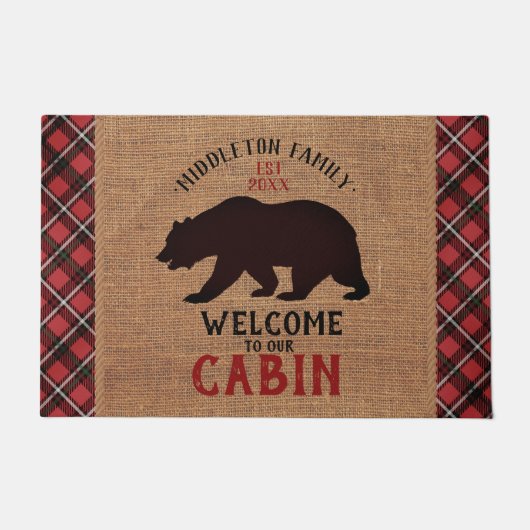 Welkom op onze cabine - Beer Deurmat (Voorkant)