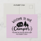 Welkom op onze Camper Postcard Briefkaart (Voorkant / Achterkant)