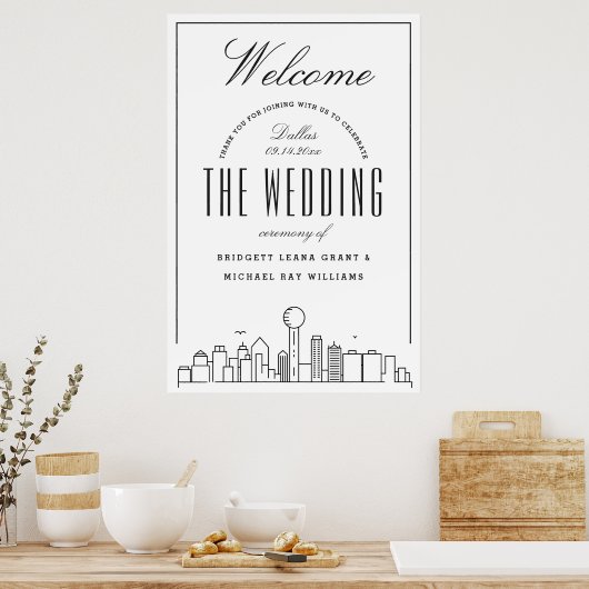 Welkom op onze Dallas bruiloft! Poster (Keuken)