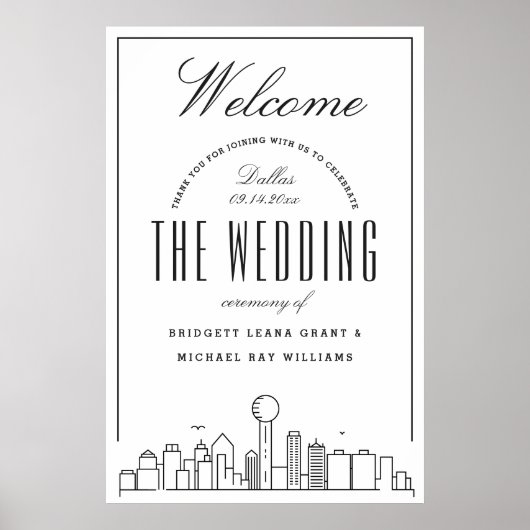 Welkom op onze Dallas bruiloft! Poster (Voorkant)