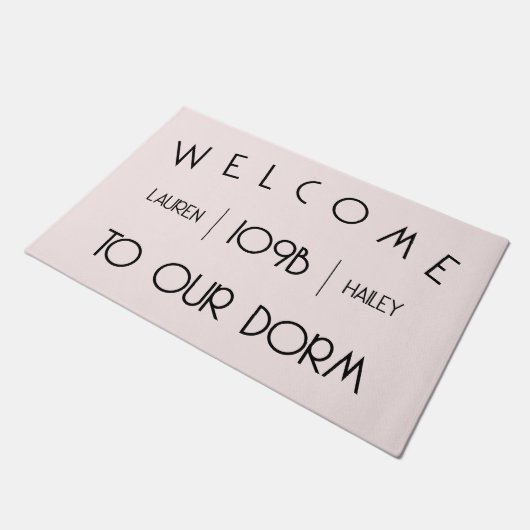"Welkom op onze Dorm" Aangepaste namen en Room# Do Deurmat (Schuin)