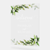 Welkom op onze eerste groene bruiloft acryl bord (Hoek)