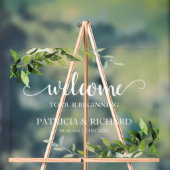 Welkom op onze eerste groene bruiloft acryl bord (Neutraal)