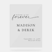 "WELKOM OP ONZE EEUWIGE" bruiloft Acryl Bord (Voorkant)