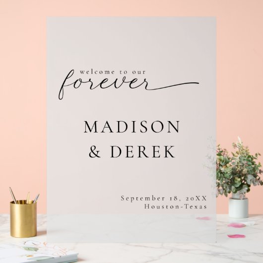 "WELKOM OP ONZE EEUWIGE" bruiloft Acryl Bord (Huwelijk)