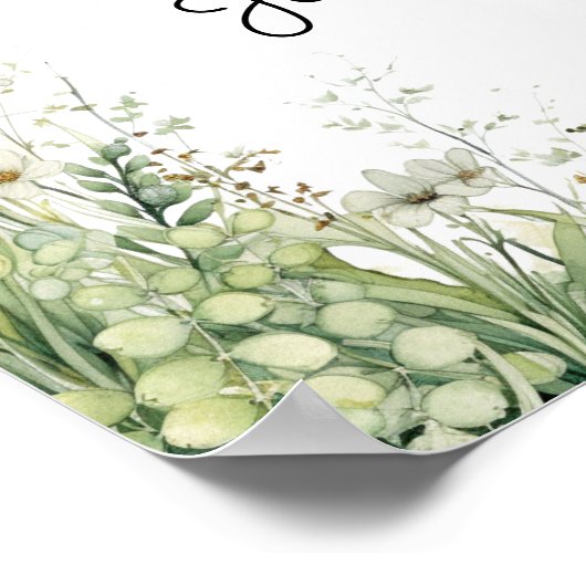 Welkom op onze Forever Dusty Sage bruiloft Poster (Hoek)