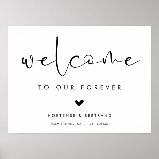 Welkom op onze Forever Elegant Bruiloft Poster (Voorkant)