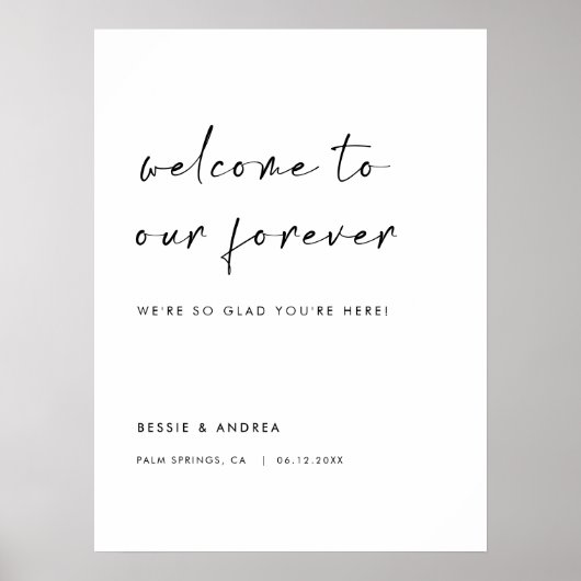 Welkom op onze Forever Modern bruiloft Poster (Voorkant)