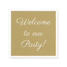 'Welkom op onze partij' Elegant Script Text Gold