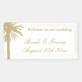 Welkom op onze strand bruiloft elegante huwelijk spandoek (Horizontaal)