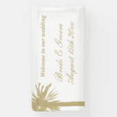 Welkom op onze strand bruiloft elegante huwelijk spandoek (Verticaal)