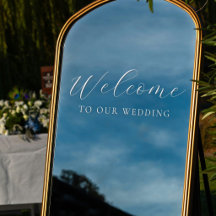Welkom op onze trouwdag Elegant script trouwdag