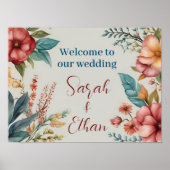 Welkom op onze trouwposter poster (Voorkant)