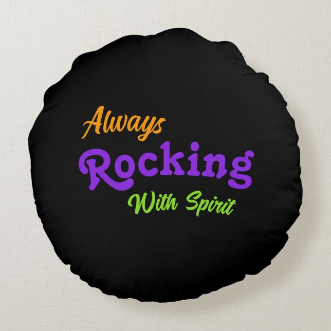 Welkom op onze veranda / Altijd / Halloween / Rond Kussen (Achterkant)