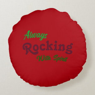 Welkom op onze veranda / Altijd / Kerst Rood / Rond Kussen
