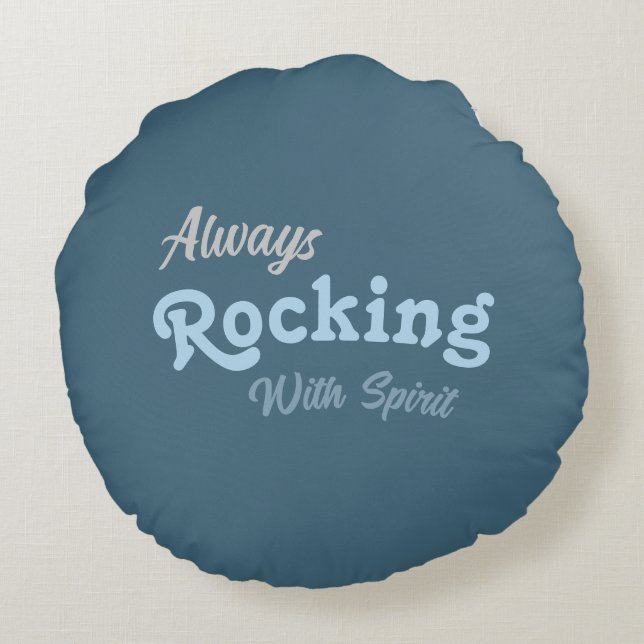 Welkom op onze veranda / Altijd / Winter kleuren / Rond Kussen (Achterkant)