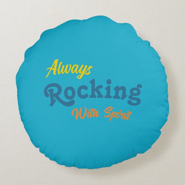 Welkom op onze veranda / Altijd / Zomer kleuren / Rond Kussen (Achterkant)