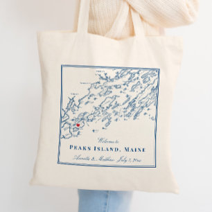 Welkom op Peaks Island Maine Casco Bay Weddenschap Tote Bag