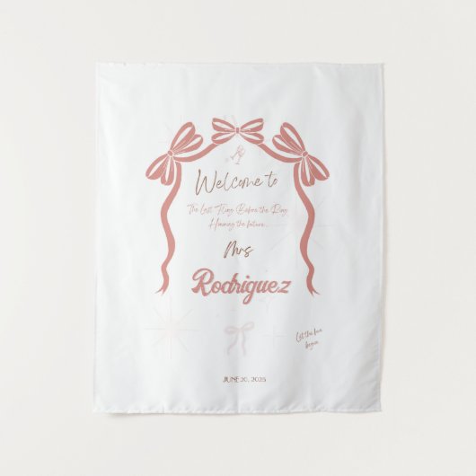 Welkom op Pinky Bruidsmeisje Feest Wandkleed (Voorkant)