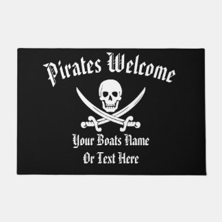 Welkom op piratenboot jolly roger deurmat