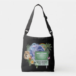 Welkom op planeet aarde crossbody tas