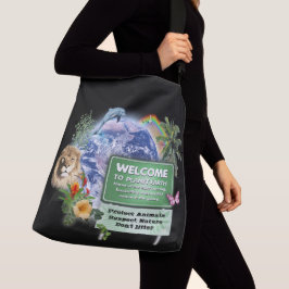 Welkom op planeet aarde crossbody tas