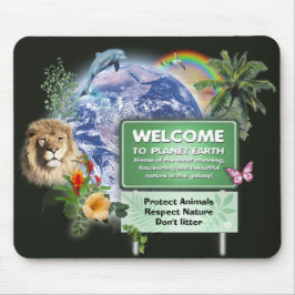Welkom op planeet aarde muismat