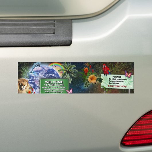 Welkom op Planet Earth Bumpersticker (Op auto)
