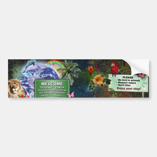 Welkom op Planet Earth Bumpersticker (Voorkant)