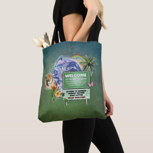 Welkom op Planet Earth Tote Bag (Dichtbij)
