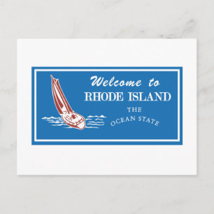 Welkom op Rhode Island - USA Road Sign Briefkaart