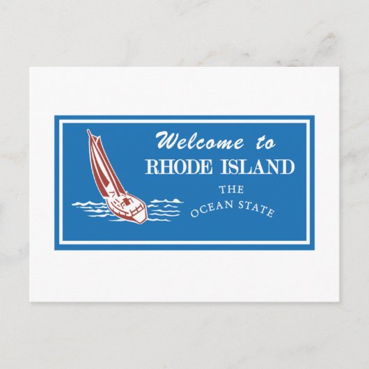 Welkom op Rhode Island - USA Road Sign Briefkaart (Voorkant)