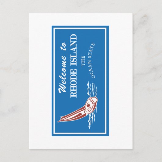 Welkom op Rhode Island - USA Road Sign Briefkaart (Voorkant)