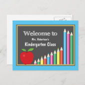 Welkom op school Kindergarten met een kleurcode Briefkaart (Voorkant / Achterkant)