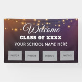 Welkom op school met foto's banner (Horizontaal)